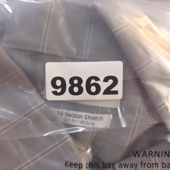 New Calvin Klein Shirt XL 17 17.5 34/35 All Season Stretch Gray Check - Picture 11 of 11